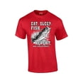 thumbnail image 1 of Fishing Eat Sleep Fish Repeat Funny Outdoors Novelty Short Sleeve T-shirt Fisherman Bass Trout Catfish Crappie Walleye-red-6xl, 1 of 4
