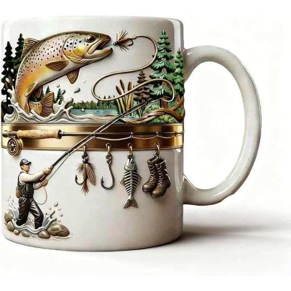 Fishing Enthusiast Mug - Personalized Design with Durable Handle for Office, Home & Gift-Giving