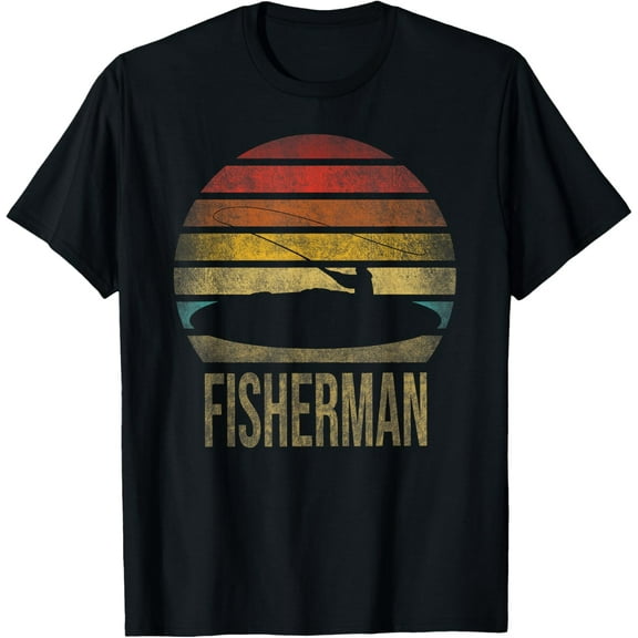 Fishing Fisherman Fisherwoman Fisher Retro Vintage T-Shirt