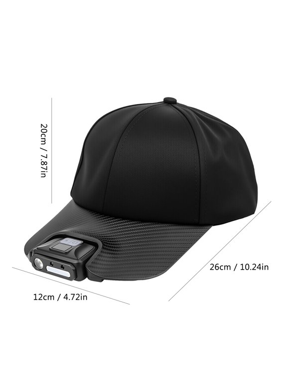 Fishing Fishing Ball Cap, Motion Sensor LED Hat Light 7 Modes 200-300LM 50-100M Range, Battery Powered Outdoor Baseball Cap with Light, Ideal for Fishing, Hiking, Camping