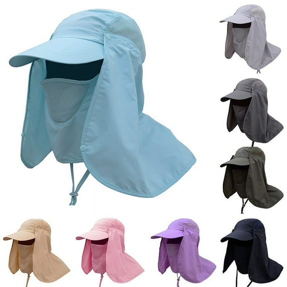 Fishing Flap Cap Men Women Quick Dry Sunshade UV Protection Removable Ear Neck Cover Outdoor Sports Hat