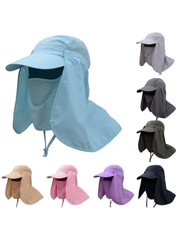 Fishing Flap Cap Men Women Quick Dry Sunshade UV Protection Removable Ear Neck Cover Outdoor Sports Hat