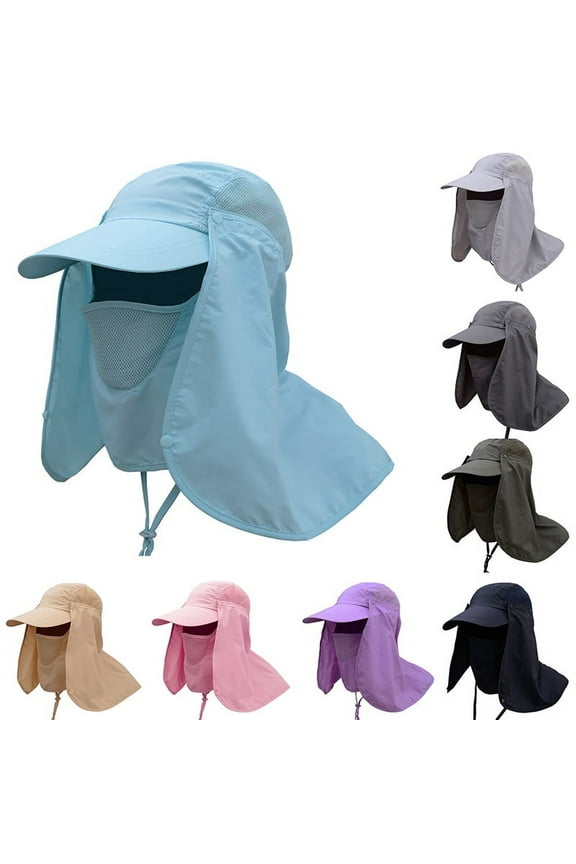 Fishing Flap Cap Men Women Quick Dry Sunshade UV Protection Removable Ear Neck Cover Outdoor Sports Hat