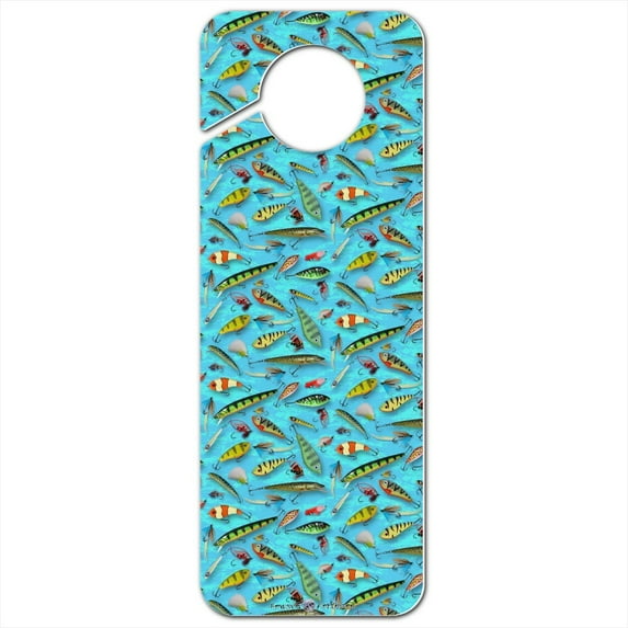 Fishing Flies Lures Fish Pattern Plastic Door Knob Hanger Sign