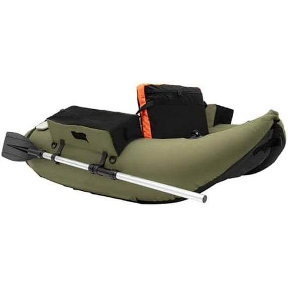 Fishing Float Tube, 286 LBS Load Capacity Inflatable Boats U-Shaped Fishing Raft with Hand Air Pump, Fish Ruler, Paddle, and Storage Pockets for Angling