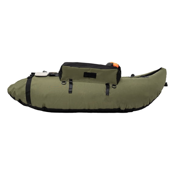Fishing Float Tube Inflatable Oxford Fabric Adult Fishing Boat U Shape Stable Design with Adjustable Backrest Storage Pockets Green 286.6 lbs Capacity Lightweight for Lake River Fishing