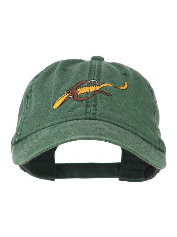 Fishing Floating Jig Embroidered Washed Cap - Dark Green OSFM