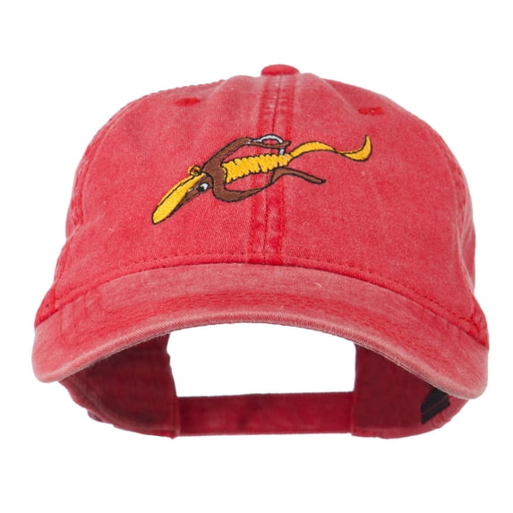 Fishing Floating Jig Embroidered Washed Cap - Red OSFM