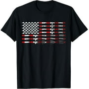 Fishing Fly Rod American Flag gift for Fisherman T-Shirt
