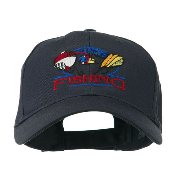 Fishing Fly and Bobber Embroidered Cap - Navy OSFM
