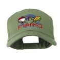 thumbnail image 1 of Fishing Fly and Bobber Embroidered Cap - Olive OSFM, 1 of 5