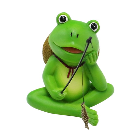 Fishing Frogs Statue Figurines Garden Decors Housewarmings Gift Resin Figurines Sculptures Table Centrepieces