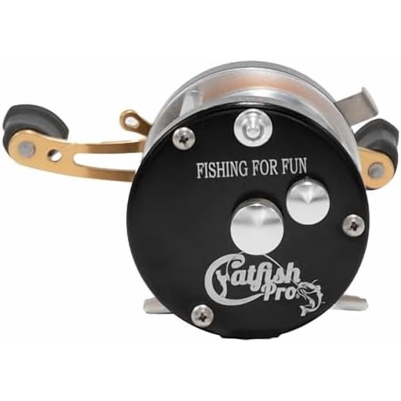 Fishing for Fun Baitcasting Reel Pre-Spooled with Line | Durable, Easy to Use, and Smooth Fishing Reels for Catfish, Bass, Carp, Trout, and More Fish Varieties