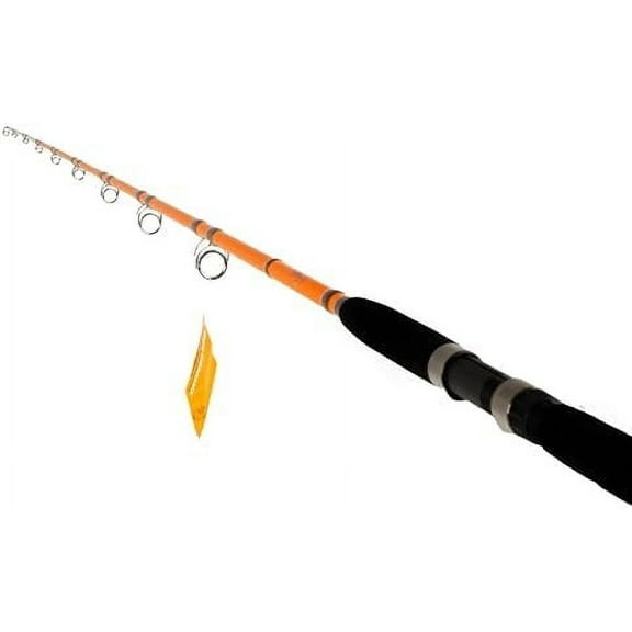 Fishing for Fun Rod - 7'6" One-Piece Orange Medium Heavy Action Spinning Fishing Rod with Super Grip, Glow-in-The-Dark Tip, Heavy-Duty Stainless-Steel Guides$$Sport & Recreation Other