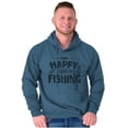 thumbnail image 1 of Fishing Funny Happy Angler Fishermens Hoodie Hooded Sweatshirt Men Brisco Brands S, 1 of 6