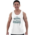 thumbnail image 1 of Fishing Funny Happy Angler Fishermens Mens Big & Tall Graphic Tank Top Brisco Brands 3X, 1 of 5