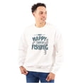 thumbnail image 1 of Fishing Funny Happy Angler Fishermens Men's Crewneck Sweatshirt Brisco Brands S, 1 of 6