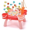 thumbnail image 1 of EagleStone Magnetic Fishing Game Water Table – 31 Fish, 2 Poles, Rotating Board with Music – Outdoor Fishing Toy for Kids Ages 5 year old, 1 of 8