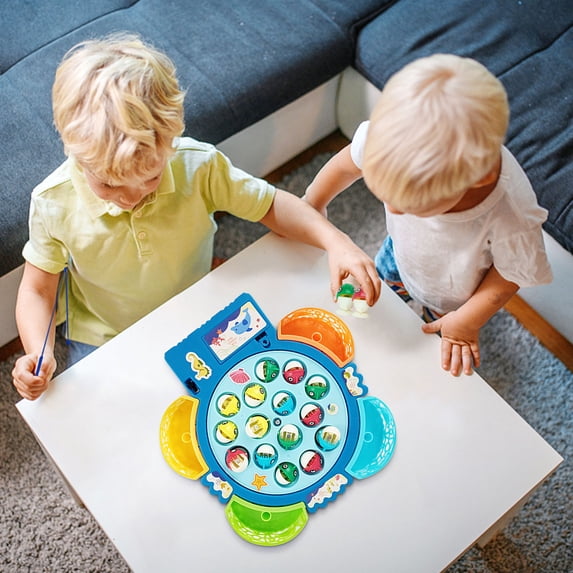Magnetic Fishing Game Toy, 15/24 Fish Set with Spinning Board, 4 Poles, Multiplayer Family Fun, Educational Hand-Eye Coordination, Safe & Durable, Perfect Gift for Kids, Toddlers, Parties