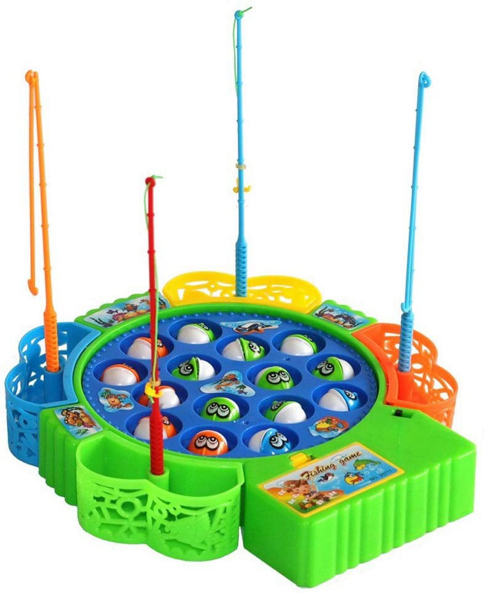 Fishing Game Toy Set with 15 Fish and 4 Fishing Poles for Toddlers and Kids,  Birthday, Christmas, Party, Halloween, New Year Best Gift 