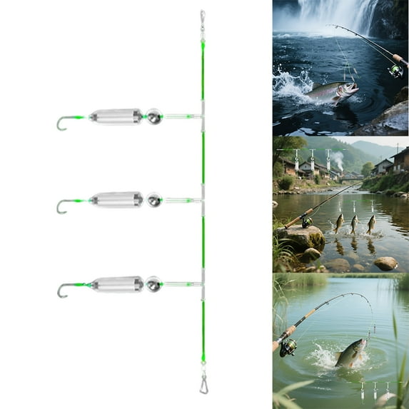 Fishing Gear 3 Hook Drift Bottom Fishing Device for Freshwater and Seawater Ideal for Beginners and Hobbyists 2PCS