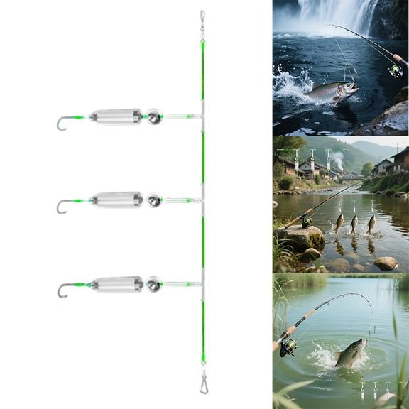 Fishing 3 Hook Drift Bottom Fishing Device for Freshwater and Seawater Ideal for Beginners and Hobbyists 2PCS