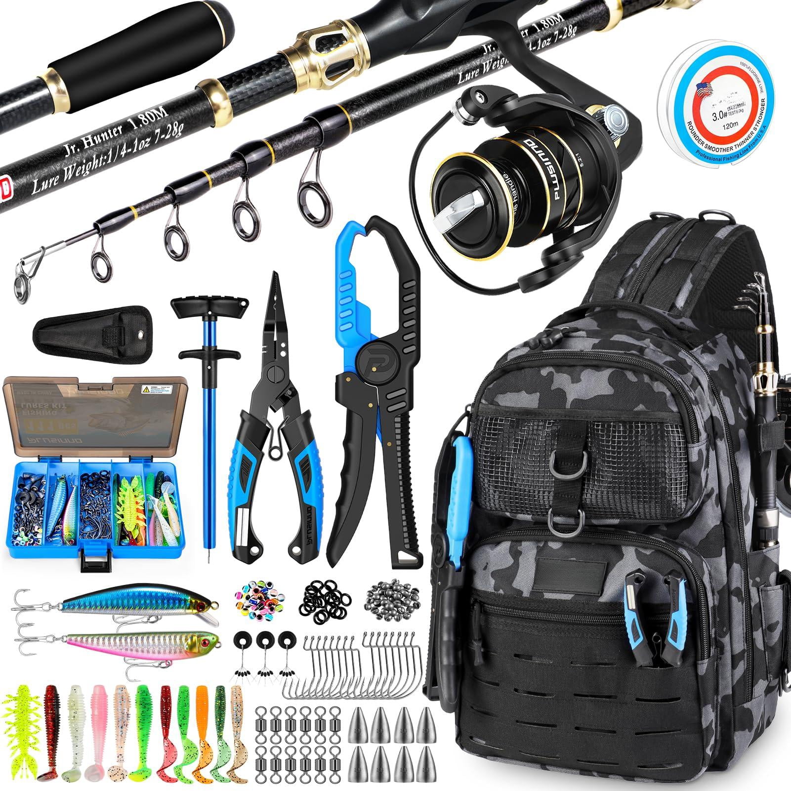 Fishing Gear  Backpack With Rod Tackle Box Waterproof Holders Lures Tools Pliers & Accessories Fish Gifts For Men