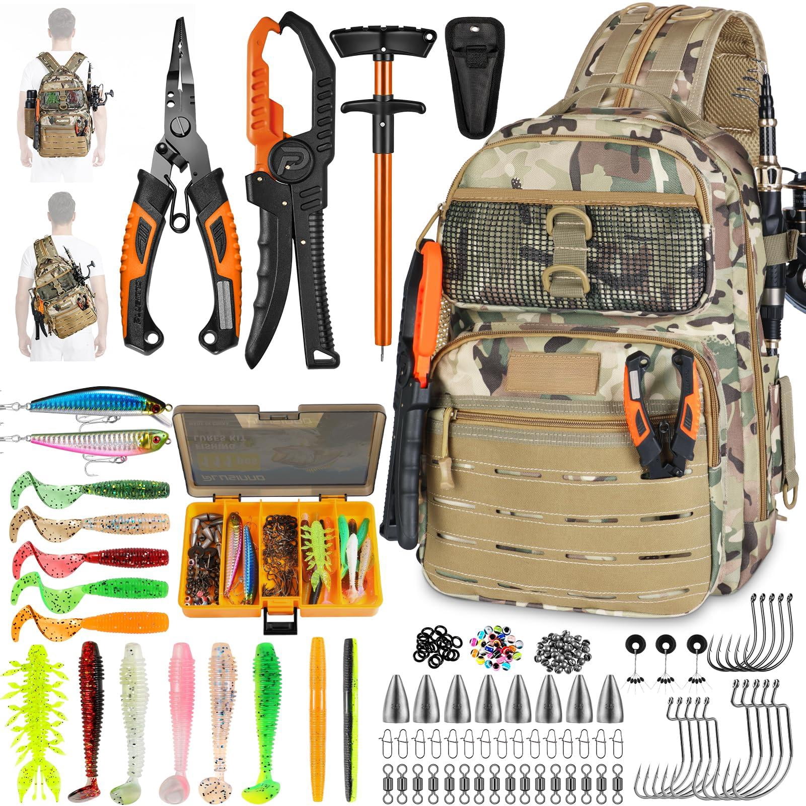 Fishing Gear Backpack With Tackle Box  Waterproof Rod Holders Lures Tools Pliers & Accessories Fish Gifts For Men