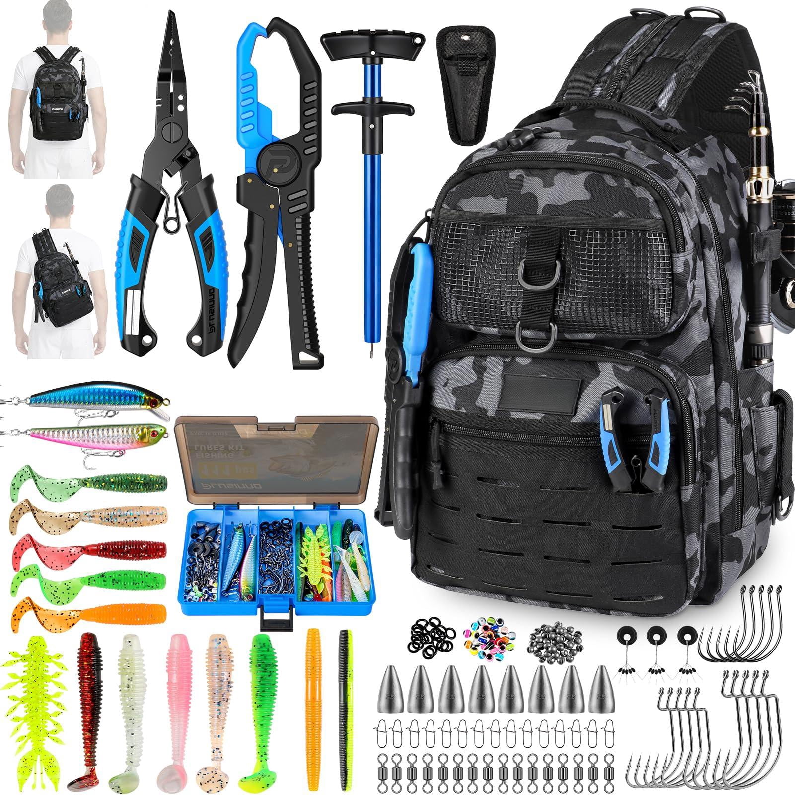 Fishing Gear  Backpack With Tackle Box Waterproof Rod Holders Lures Tools Pliers & Accessories Fish Gifts For Men