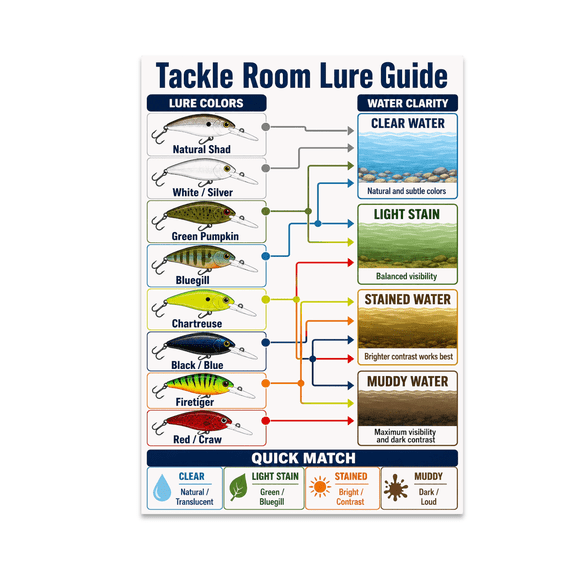 Fishing Gear Map - Tackle Room Lure Guide - 13x19 Poster Print