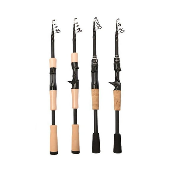 Fishing Gear Telescopic Rod Lightweight Design for Trout and Bass Anglers Black 2.1M