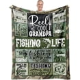 thumbnail image 1 of Fishing Gifts for Grandpa Birthday, Grandpa Fishing Gifts Throw Blanket 60" x 50", Fishing Grandpa Birthday Gifts, Fishing Gifts for Men, Fishing Lovers Gifts for Grandpa, Gift for Fisherman, 1 of 5