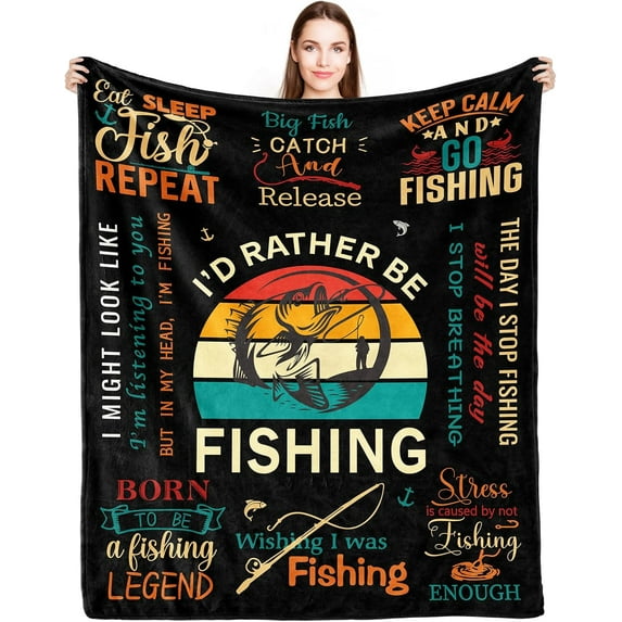 Fishing Gifts for Men Blanket, Fishing Gifts, Funny Fishing Gifts for Men/Boys Birthday, Best Gifts for Fisherman, Unique Gifts for Men Who Love Fishing Throw Blanket 50"x60"