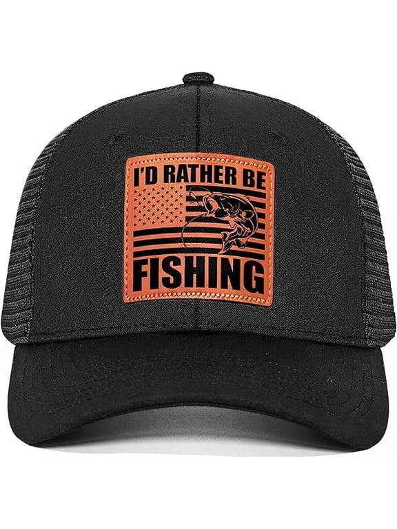 Fishing Gifts for Men, Dad, Father, Fisherman - Fisherman Hat for Mens, Mens Fishing Hat - Fishing Lovers Gifts for Birthday, Christmas, Fathers Day - Fish Flag Trucker Hat, Fishing Hat for Men