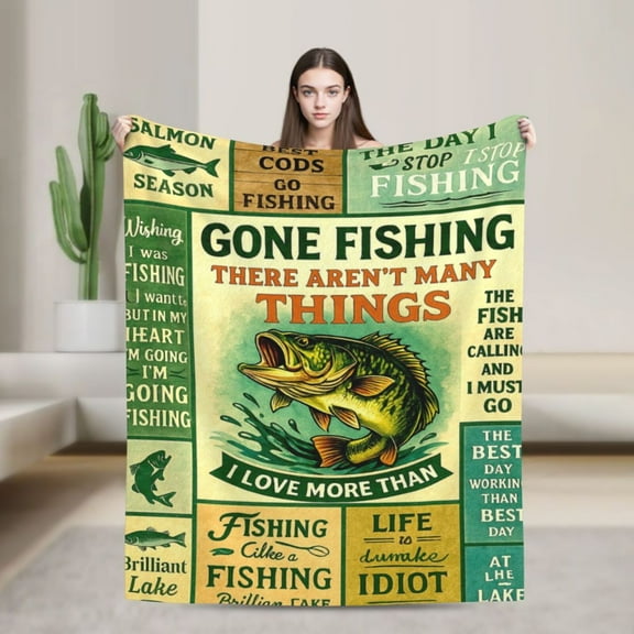 Fishing Gifts for Men, Fishings Gifts, Fish Gifts for Men Unique, Gifts for Fisherman, Fish Gifts for Boy Dad Women, Gifts for Man Who Love Fishings, Fishing Blanket 50x40