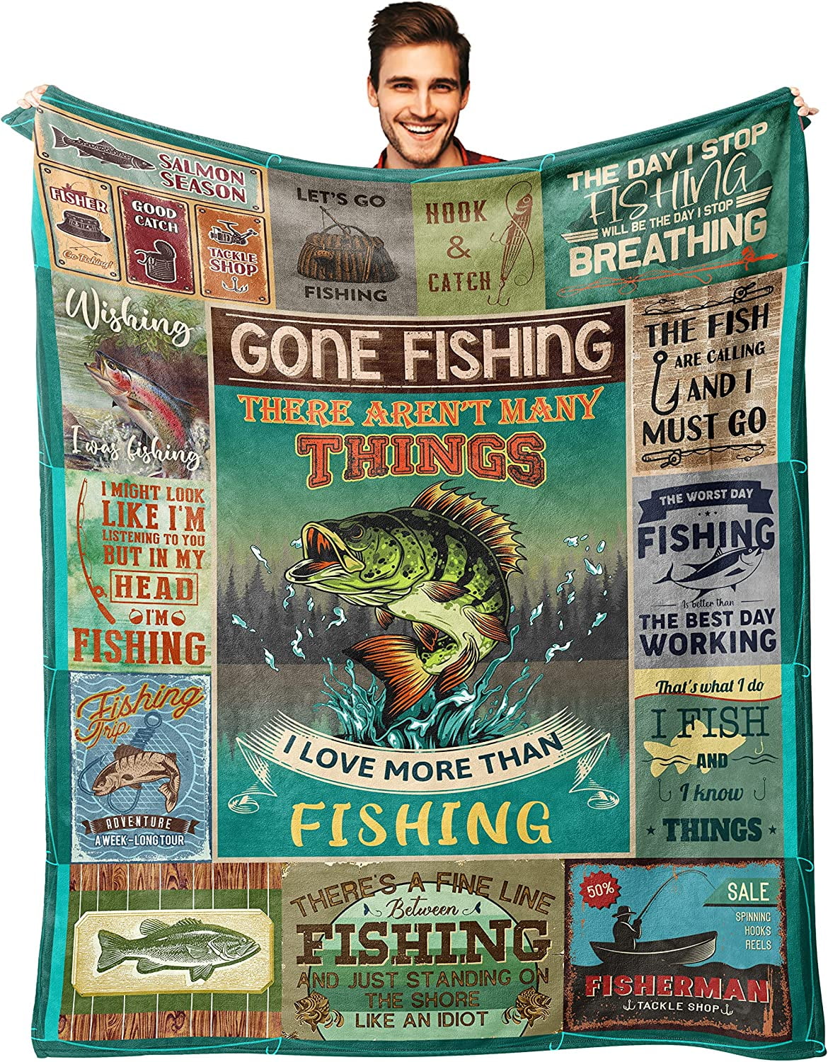 Fishing Gifts for Men Throw Blanket 60"x80", Fishing Gifts, Fly Fishing