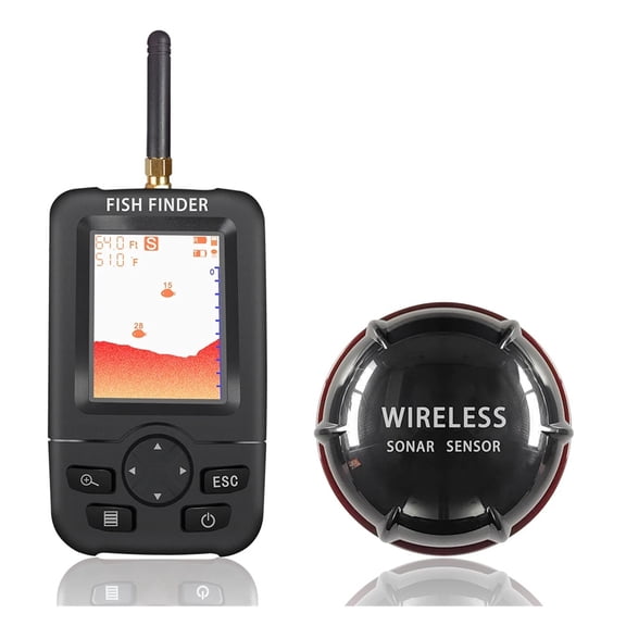 Fishing Gifts Portable Wireless Castable Fish Finder Bobber for Boat Canoe Easy Use & Read on Screen ,Clear Depth Display