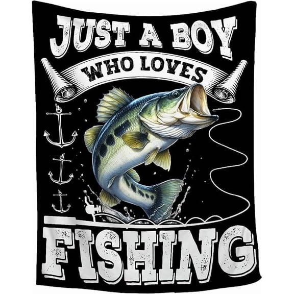 Fishing Gifts for Men Fish Blanket for Boys Soft Warm Flannel Fleece Throw Blanket for Couch Fishing