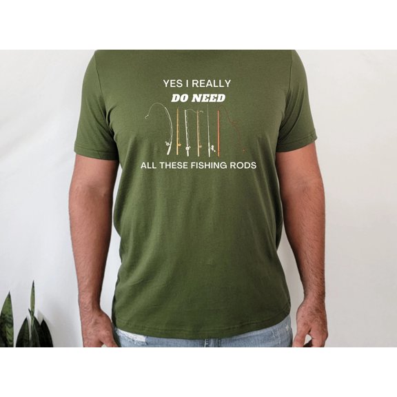 Fishing Gifts for Men, Fishing Rod Lover T-Shirt, Fishing Shirt Fishing Rod Collector, Funny Fishing Shirt