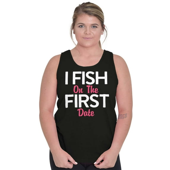 Fishing Girls Cute Flirty First Date Tank Top Tee Shirt Women Brisco Brands S