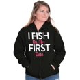 thumbnail image 1 of Fishing Girls Cute Flirty First Date Zip Hoodie Sweatshirt Women Brisco Brands S, 1 of 5