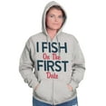 thumbnail image 1 of Fishing Girls Cute Flirty First Date Zip Hoodie Sweatshirt Women Brisco Brands X, 1 of 5