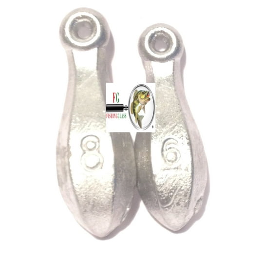 Fishing Glass Bank Sinker 6 oz (15 Count), 8 oz (5 Count) Total 20 ct