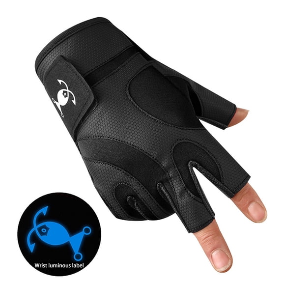 Fishing Gloves 3 Cut Fingers Breathable Ice Fishing Gloves Wear Resistance Kayak Gloves for Adult Fishing Gear