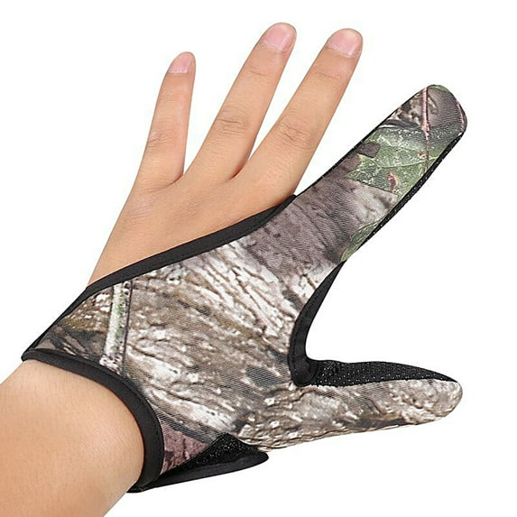 Fishing Gloves Non slip Anti puncture Unisex Two finger Rod Casting Control Line Finger Gloves Fishing Equipment Camouflage Left Hand