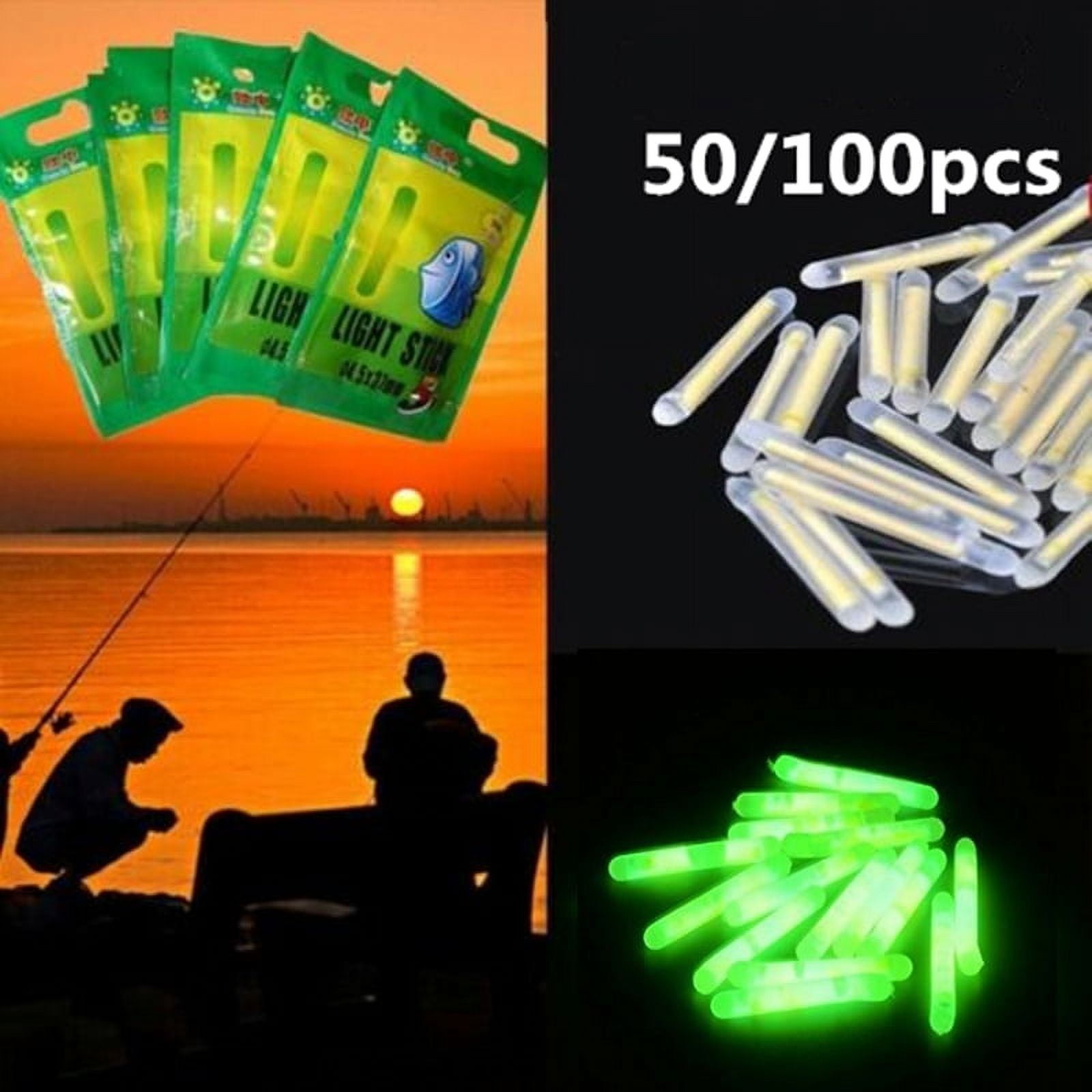 QualyQualy Clip-On Fishing Glow Sticks for Pole, Fishing Rod Tip Light #M  #L #XL Glow Sticks for Night Fishing 50 Packs(100 Sticks)/Box XL  3.3-3.7mm-50 Packs(100 sticks)