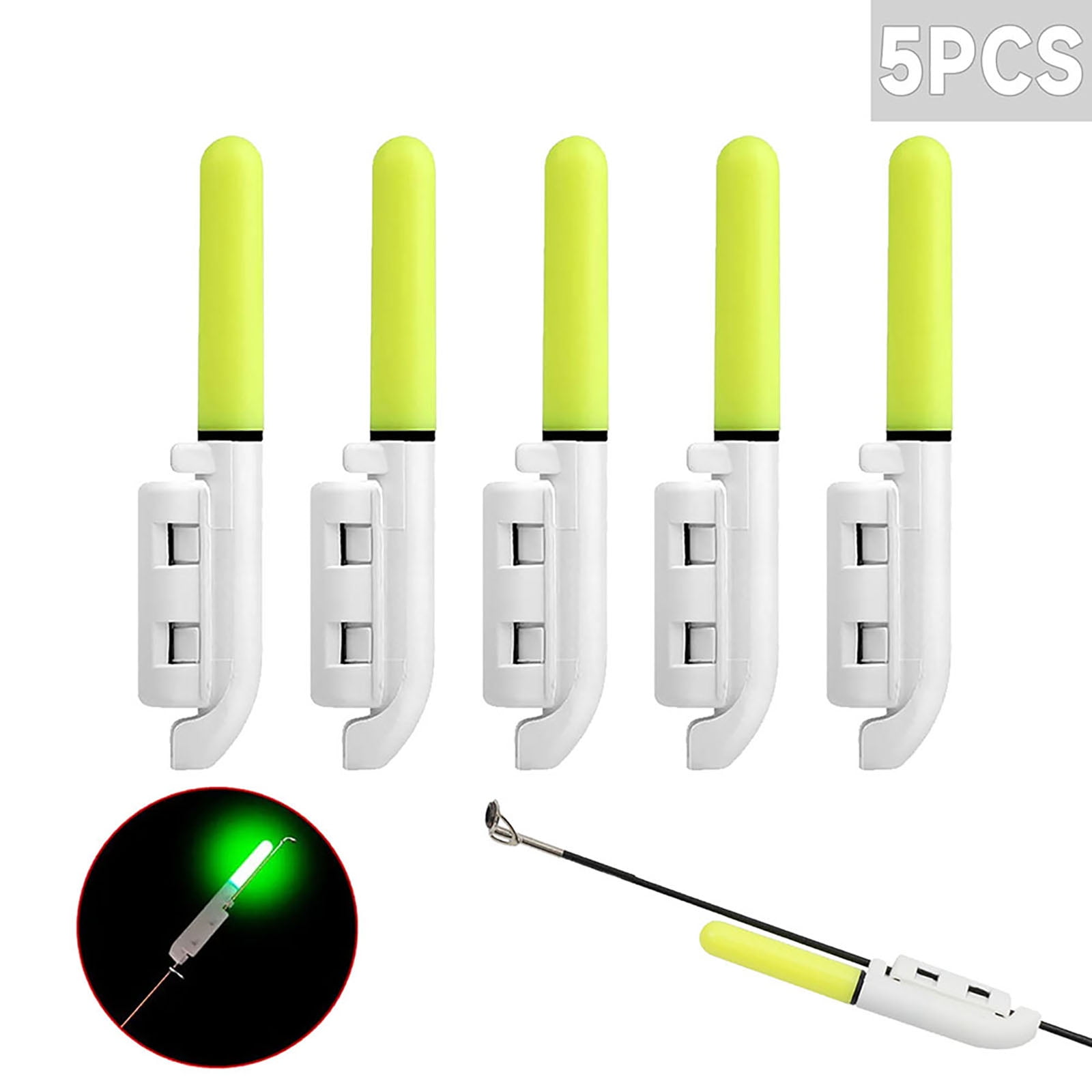 Fishing Glow Sticks,Luminous Glow Sticks, 5 Pcs 2.5 Inch LED Fishing Pole  Lights Sticks for Night Fishing, Sea Fishing Rod