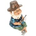 thumbnail image 1 of Fishing Gnome Sitter, UV  Outdoor Garden Gnome  For Pond, 1 of 8