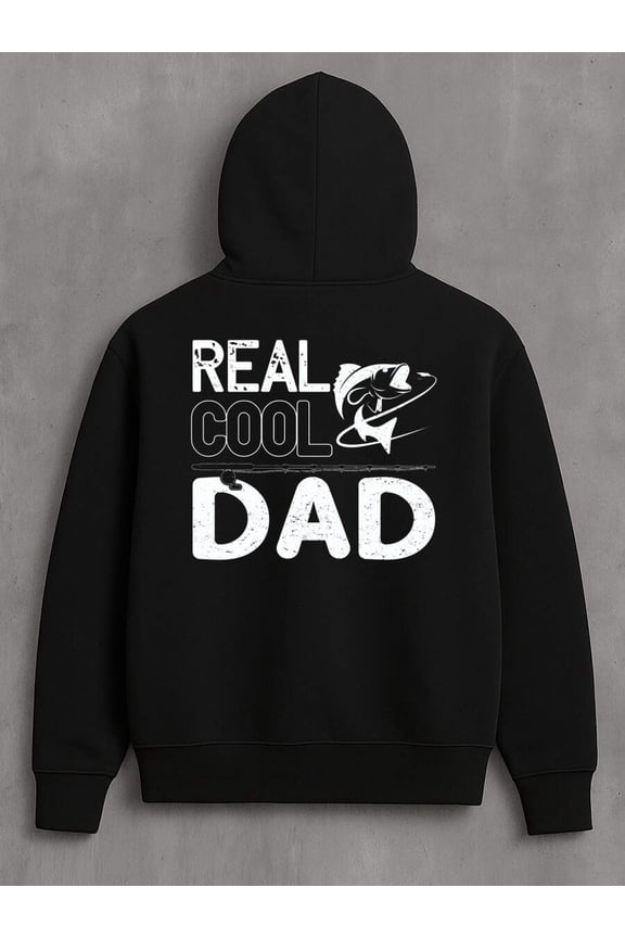 Fishing Graphic Hoodie|Natee Local Warehouse Permission Real Cool Dad Fishing Hoodie - Perfect Gift For Fishermen, 100% Cotton Fabric,Crew Neck,Regular Fit,Weekend Casual Wear,180gsm Family Friends C