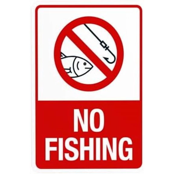 No Fishing With Graphic Warning,Prohibition Security Metal Signs for Busines Home Outdoor Indoor Road Yard Garage Street Wall Caution Decor 8 x 12 Inches